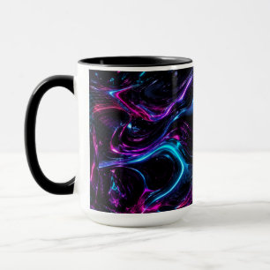 Cyber Neon Obsidian Morgen Kaffeetasse Ästhetik