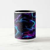 Cyber Neon Obsidian Morgen Kaffeetasse Ästhetik (Zentrum)
