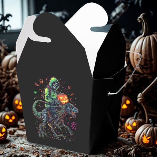 Cyber Neon Skeleton Riding Robo Dino - Halloween Geschenkschachtel
