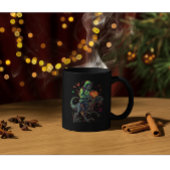 Cyber Neon Skeleton Riding Robo Dino - Halloween Kaffeetasse