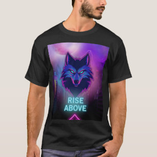 Cyber Neon Wolf - Alpha Spirit in Futuristic City T-Shirt