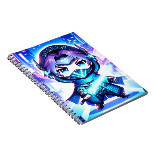 Cyber Ninja Chronicles - Futuristic Anime Notebook Notizblock (Rechte Seite)