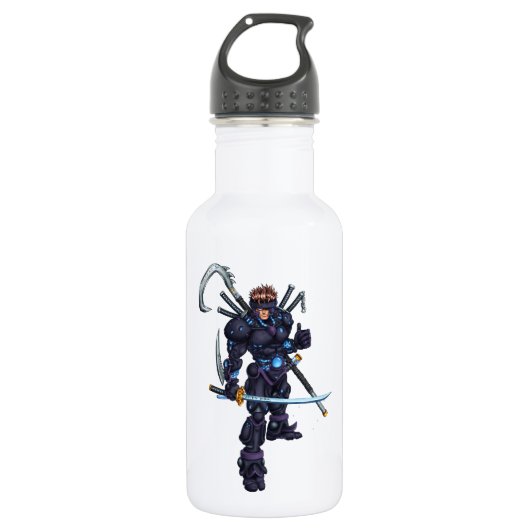 Cyber Ninja Edelstahlflasche (Vorderseite)