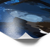 Cyber Ninja Palette Knife Neon Orange Impasto Fotodruck (Ecke)