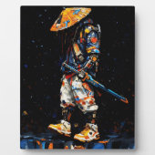 Cyber Ninja Palette Knife Neon Orange Impasto Fotoplatte (Vorderseite)