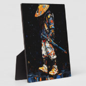 Cyber Ninja Palette Knife Neon Orange Impasto Fotoplatte (Seite)