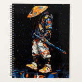 Cyber Ninja Palette Knife Neon Orange Impasto Planer (Vorderseite)