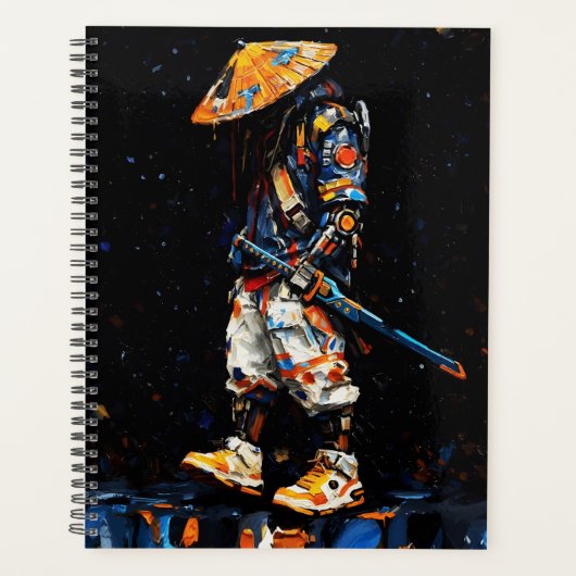 Cyber Ninja Palette Knife Neon Orange Impasto Planer (Vorderseite)