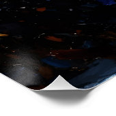 Cyber-Ninja-Palettenmesser Neonorange Impasto Poster (Ecke)