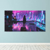 Cyber Noir (Cyberpunk Night City) Leinwanddruck (Insitu (Holzboden))