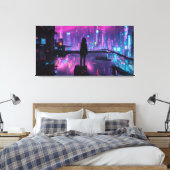 Cyber Noir (Cyberpunk Night City) Leinwanddruck (Insitu (Schlafzimmer))