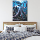 Cyber Octopus Canvas Print Leinwanddruck (Insitu (Schlafzimmer))