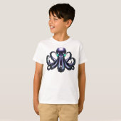 Cyber Octopus - Futuristische Meereskreatur T-Shirt (Vorne ganz)