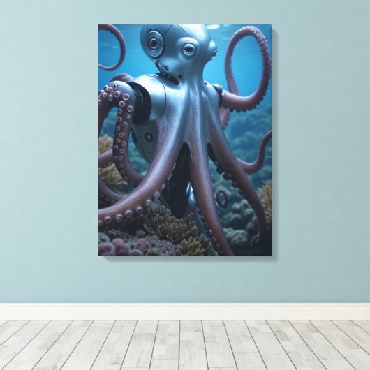 Cyber Octopus Leinwanddruck (Insitu (Holzboden))