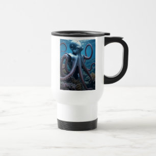 Cyber Octopus linker Hand weißer Reisebecher