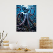 Cyber Octopus mattes Poster (Küche)