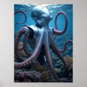 Cyber Octopus mattes Poster (Vorne)