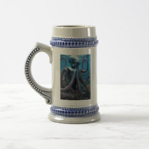 Cyber Octopus rechts blaue Steine Bierglas