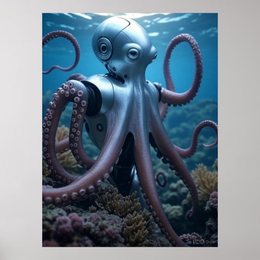 Cyber Octopus Wertposter Poster (Vorne)