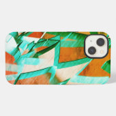 Cyber- oder Blaustreifen über rustikal rötlich-ora iPhone Hülle (Rückseite (Horizontal))