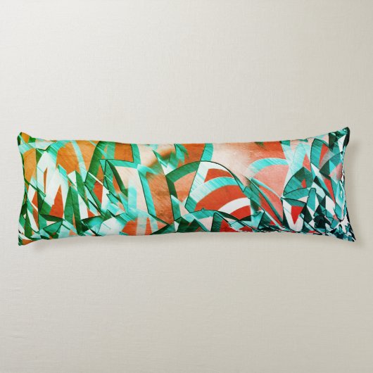 Cyber- oder Blaustreifen über rustikal rötlich-ora Seitenschläferkissen (Rückseite)