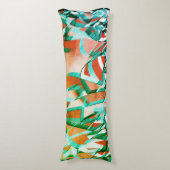 Cyber- oder Blaustreifen über rustikal rötlich-ora Seitenschläferkissen (Vorderseite Vertikal)