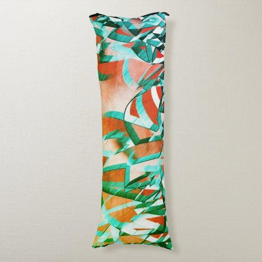 Cyber- oder Blaustreifen über rustikal rötlich-ora Seitenschläferkissen (Vorderseite Vertikal)