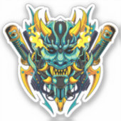 Cyber Oni Mask Aufkleber (Vorderseite)