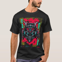 Cyber Oni Maske - Japanisches Techwear Gold Editio T-Shirt