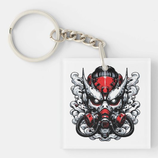 Cyber Oni: Rauchermaske Schlüsselanhänger (Vorderseite)