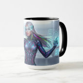 Cyber Oracle Mug – Futuristic Tech Anime Girl Tasse (VorderseiteRechts)