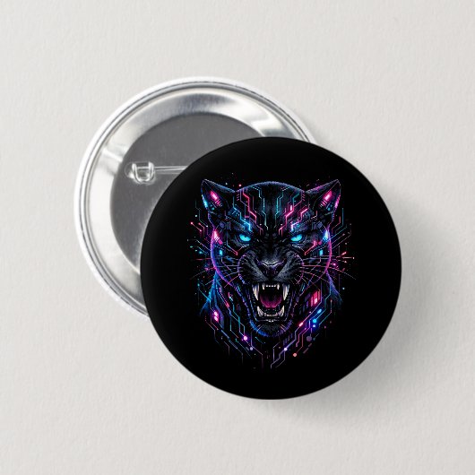 Cyber Panther Button (Vorne & Hinten)
