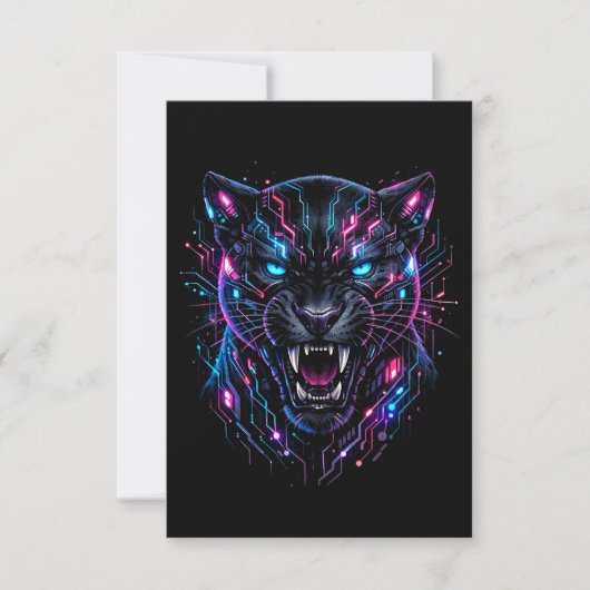 Cyber Panther Dankeskarte (Vorderseite)