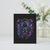 Cyber Panther Postkarte (Stehend Vorderseite)