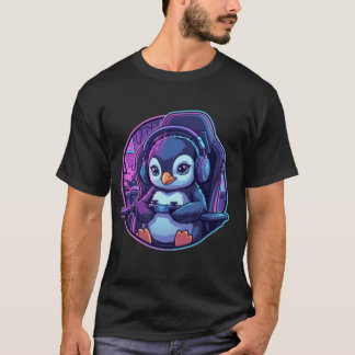 Cyber-Pinguin-Gamer T-Shirt