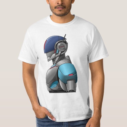 Cyber Police Robot - Futuristic Android T-Shirt (Vorderseite)