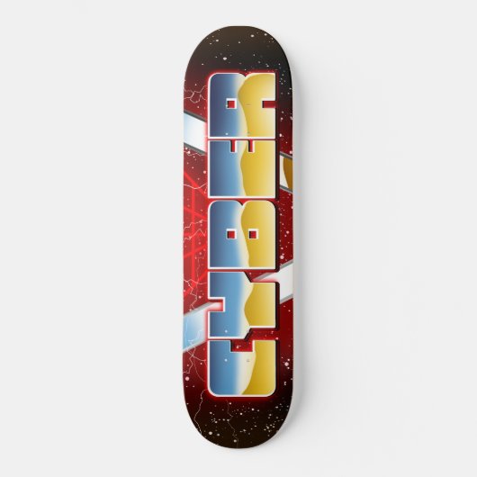 Cyber-Poster der 80er Jahre Skateboard (Vorderseite)