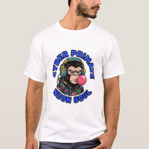 Cyber-Primitiv Neon-Seelen-Gorilla-Affe T-Shirt