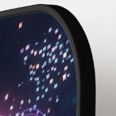 Cyber-Pulse Neon Soundwave Modern 80s Pickleball Schläger (Linke Seite)