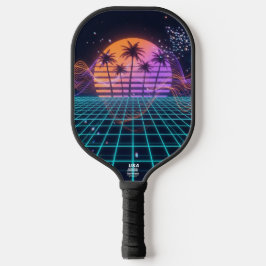 Cyber-Pulse Neon Soundwave Modern 80s Pickleball Schläger