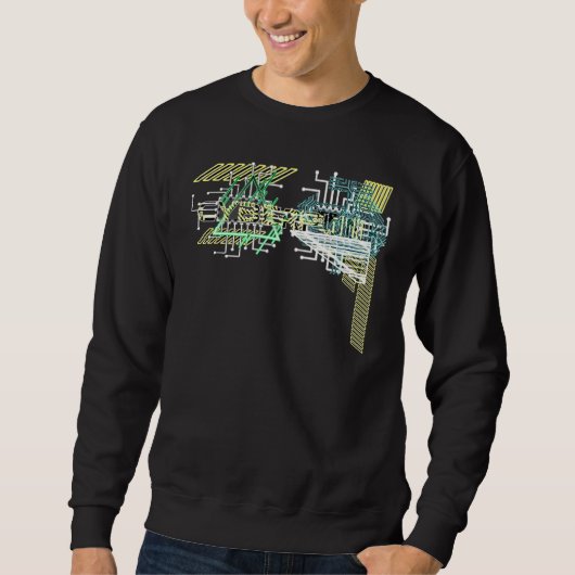 Cyber Punk Cyberpunk Trippy Acid Glitch Retro Futu Sweatshirt (Vorderseite)