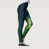 Cyber Punk Green & Blue Galaxy Space Leggings (Rechts)