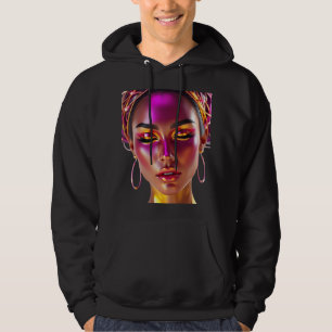 Cyber Queen Neon Glow Kapuzenpullover Hoodie