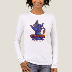 Cyber-Rebellengebundene Robot-Hand Grafik Langarm Tri-Blend Shirt