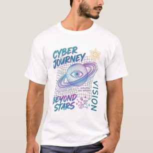 Cyber Reise - Retro 90er Futuristische Weltraum-Äs T-Shirt