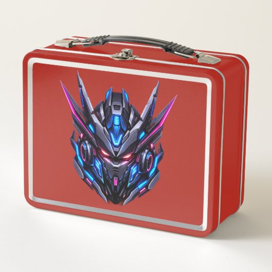 Cyber-Roboter-Lunchbox Metall Brotdose (Vorderseite)