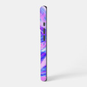 Cyber-Rosa und Blau iPhone Hülle (Linke Seite)