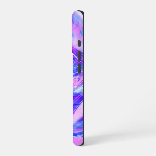 Cyber-Rosa und Blau iPhone Hülle (Linke Seite)