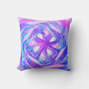 Cyber-Rosa und Blau Kissen