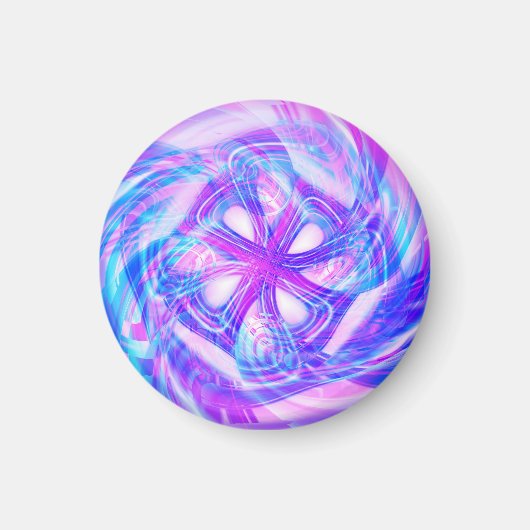 Cyber-Rosa und Blau Magnet (Vorne)